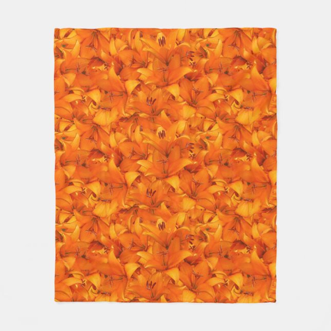 Flower Photo Orange Garden Lilies Fleecefilt (Framsidan)