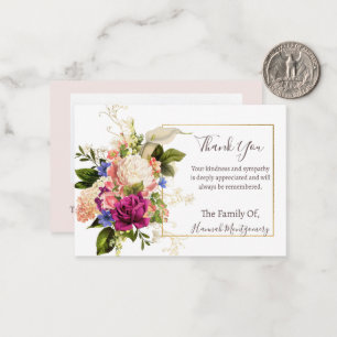 Flower Photo Sympathy Funeral Card Anteckningskort