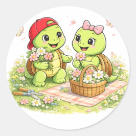 Flower Picking Runt Klistermärke