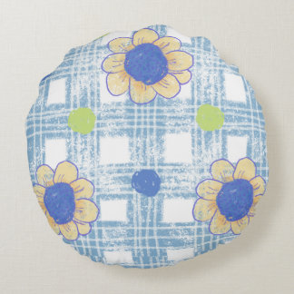 Flower pillow rund kudde