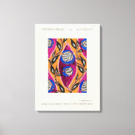 Flower Pochoir Mönster i Art nouveau Canvastryck