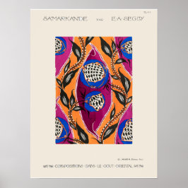 Flower Pochoir Mönster i Art nouveau Poster