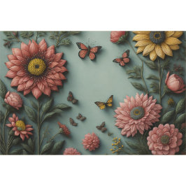 Flower poem postcard 5 decoupage tissue paper