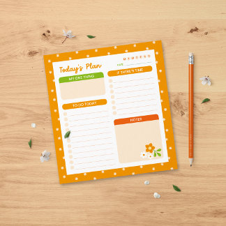 Flower Polka Dots Daily Planner Anteckningsblock
