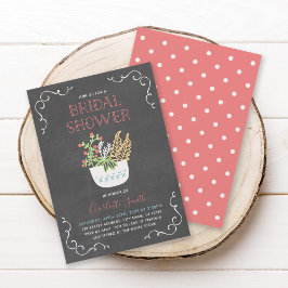 Flower Pot Chalkboard Inbjudningskort för möhippan