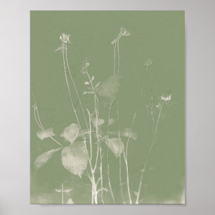 Flower Pot Grönt Wildblomcyanotype 1 Poster