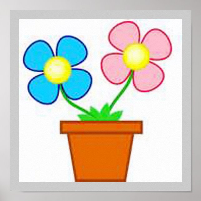 Flower Pot Small Print Poster (Framsidan)