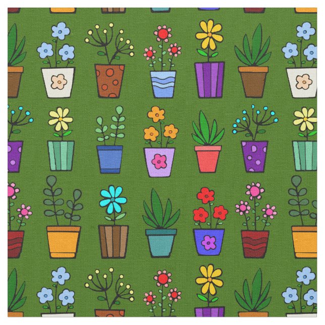 Flower Pots Tyg (Närbild)