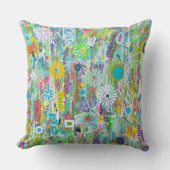 Flower Power 20 x 20 Poly Throw Kudd Kudde (Framsida)