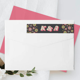 Flower Power 70's Retro Groovy Bröllop Etikettband