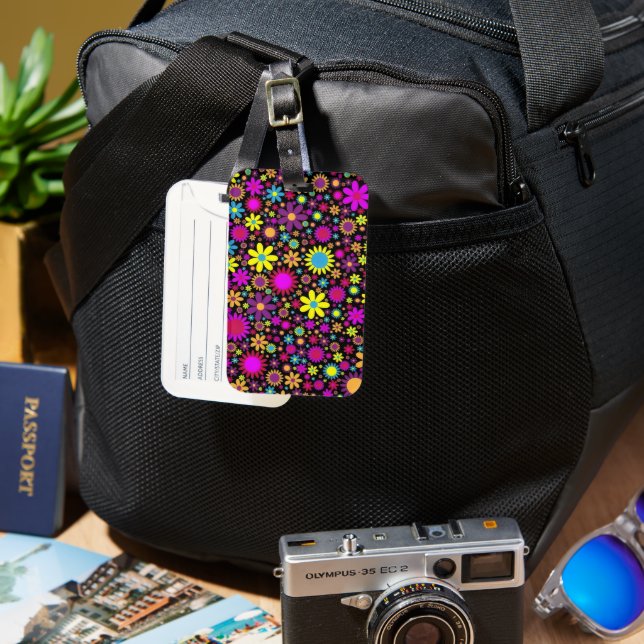 Flower Power Bagagebricka (Framsida & Baksida)