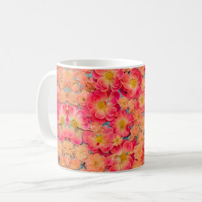 Flower Power – Blumen design Kaffemugg (Framsida vänster)