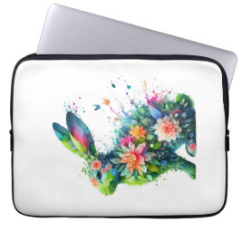 Flower Power Bunny Rabbit Laptop Fodral