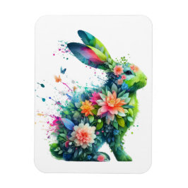 Flower Power Bunny Rabbit Magnet