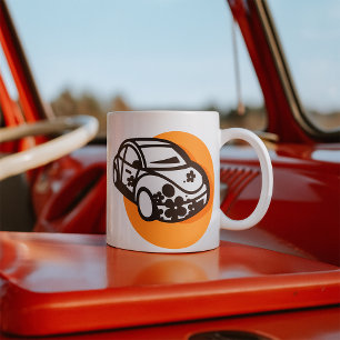 Flower Power Car Cute Hippie Stil Kaffemugg