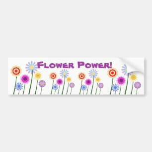 Flower power färgrik blommabildekal bildekal