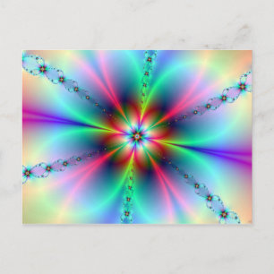 Flower Power Fractal Vykort