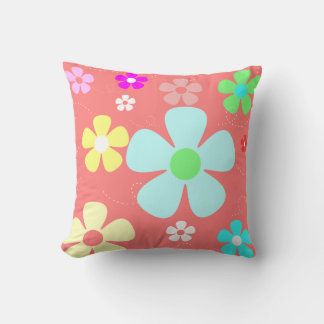 Flower Power Girls Pillow Kudde