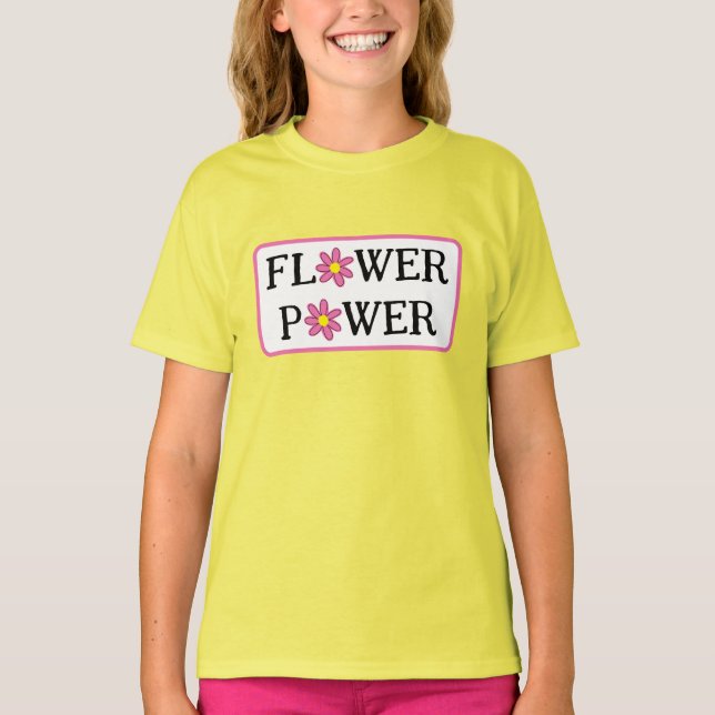 Flower Power Girls' T-Shirt (Framsida)