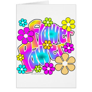 Flower power hälsningskort