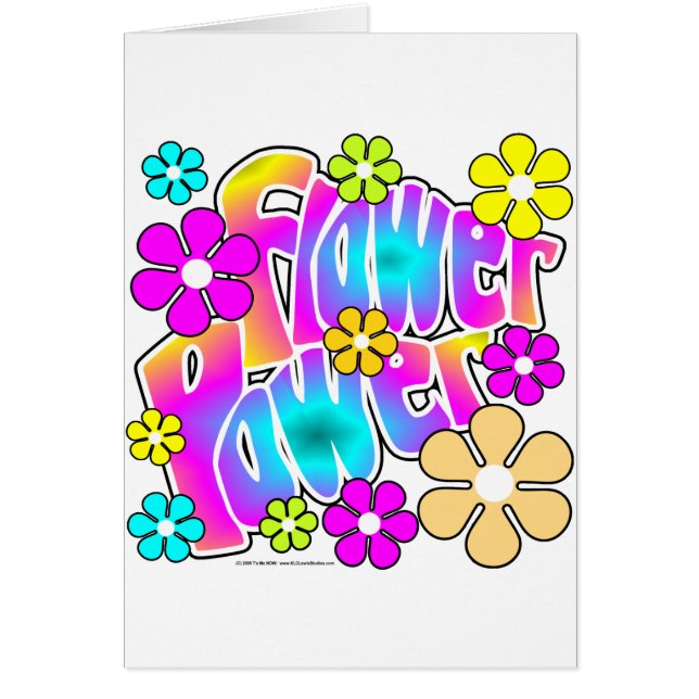Flower power hälsningskort (Framsidan)