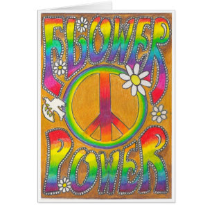 Flower power hälsningskort