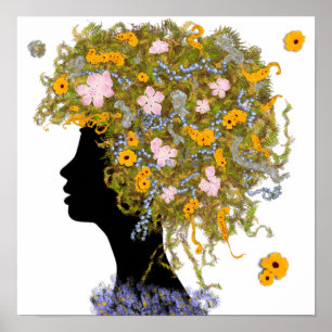 Flower Power hår Poster