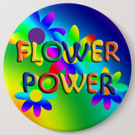 Flower Power Hippie 6-tums-knapp Knapp