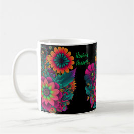 Flower Power Hippie Boho Personlig Kaffemugg