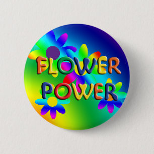 Flower Power Hippie-knapp Knapp