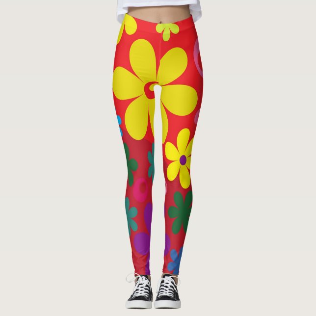 Flower Power Hippie Leggings (Framsida)