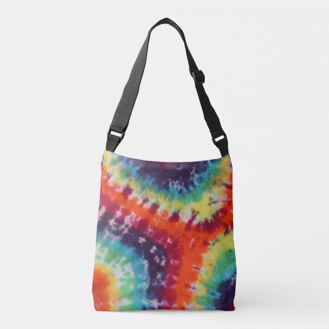 Flower Power Hippie Tie Dye Rainbow Axelväska (Framsida)
