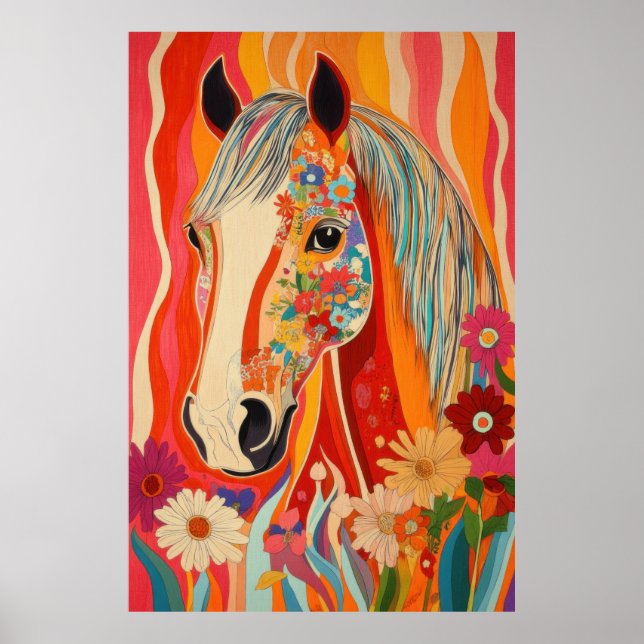 Flower Power Horse Poster (Framsidan)