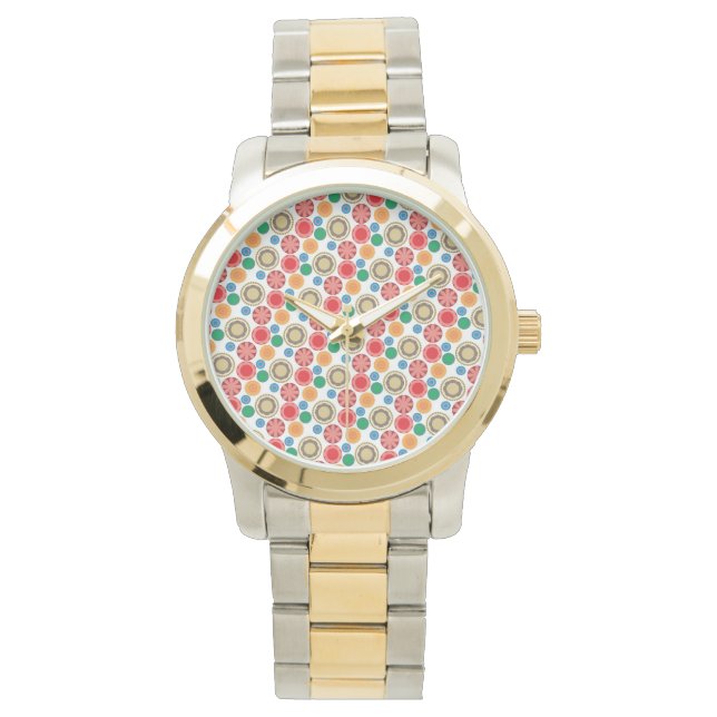 Flower Power i rader 002 Armbandsur (Framsida)