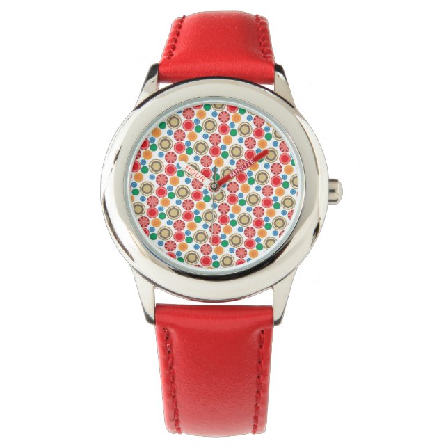 Flower Power i rader 002 Armbandsur (Framsida)
