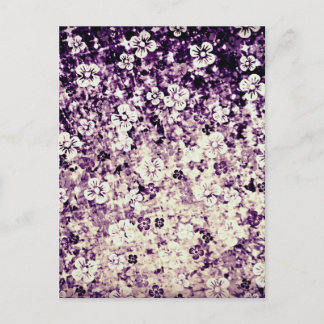 Flower Power in Midnight Violet, Blommigt Ombre Ar Vykort