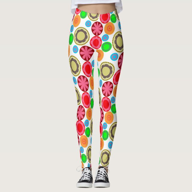 Flower Power in Rows 002 Leggings (Framsida)