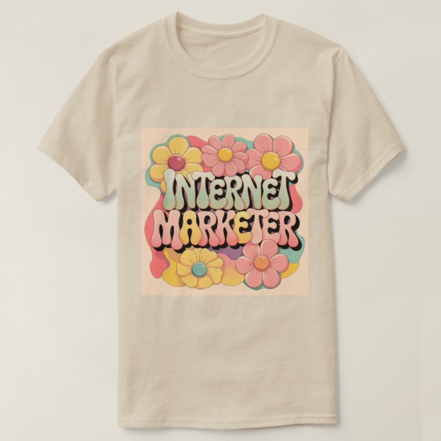 Flower Power Internet Marketer T-Shirt (Design framsida)