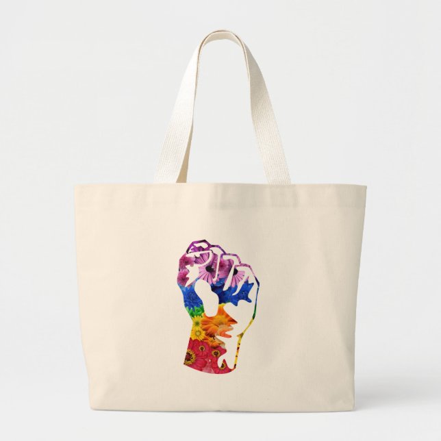 Flower power jumbo tygkasse (Framsidan)
