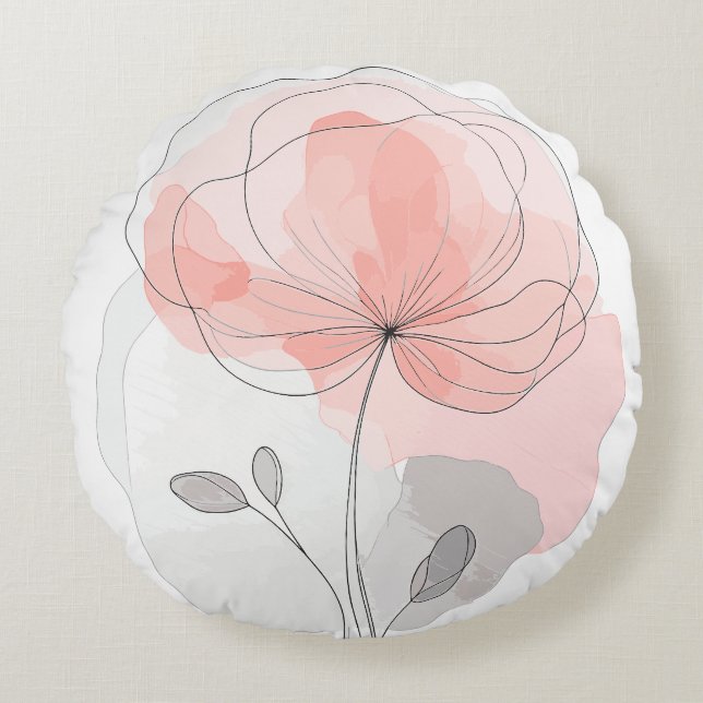 Flower Power Kissen Rund Kudde (Framsidan)