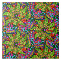 Flower Power! Kort Färgad Neon Mandala