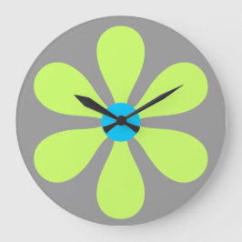 Flower Power - lime Stor Klocka