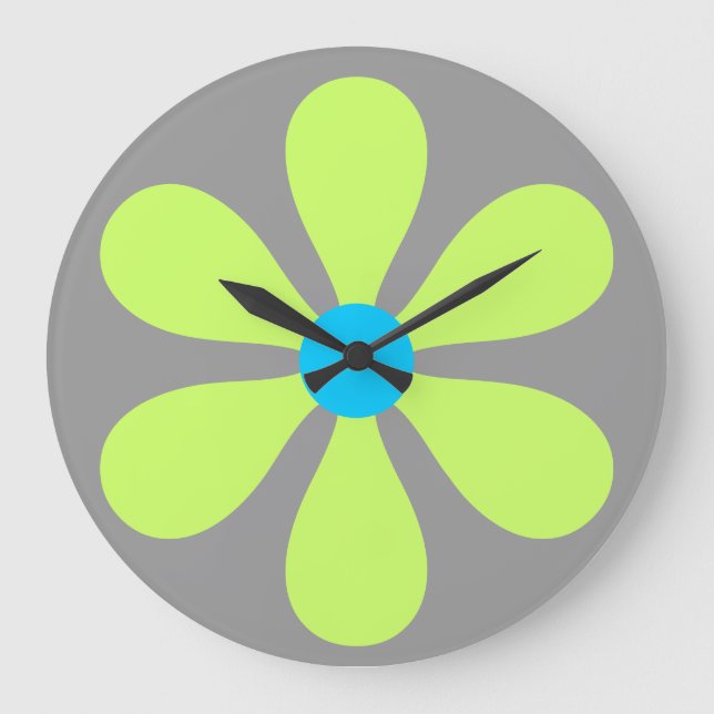 Flower Power - lime Stor Klocka (Framsida)