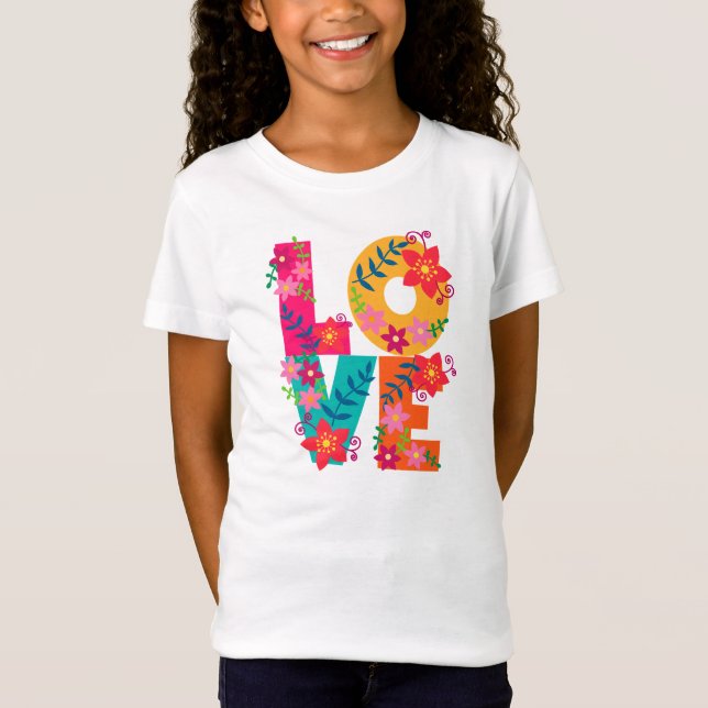 Flower power Love t-shirt L.O.V.E. (Framsida)