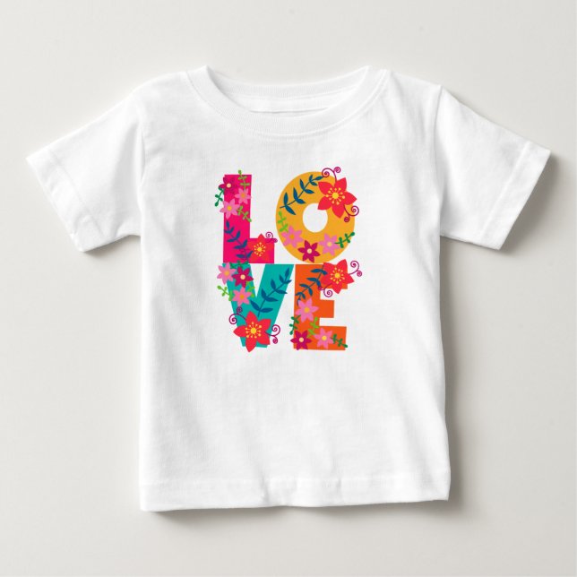 Flower power Love t-shirt L.O.V.E. (Framsida)