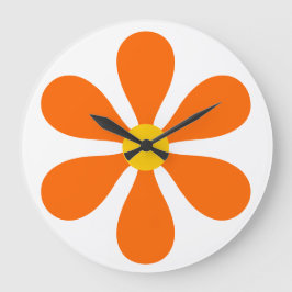Flower Power - orange Stor Klocka