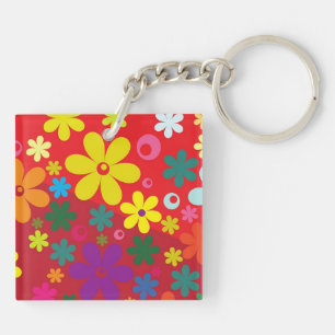 Flower power på rött