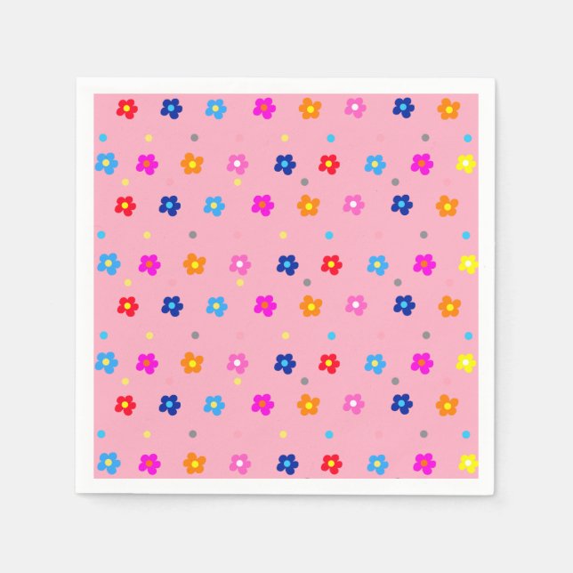 Flower Power Party Pappersservett (Framsidan)