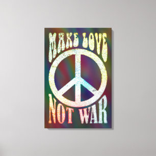 Flower Power Peace - Gör inte Kärlek Krig 1 Canvastryck