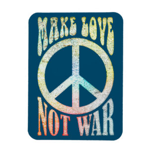 Flower Power Peace - Gör inte Kärlek Krig 1 Magnet